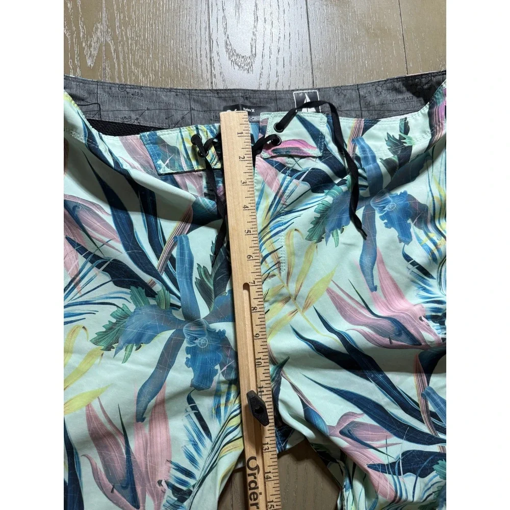 Hurley Phantom Board Shorts Mens 36 Mint Green Floral John John Florence